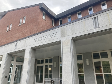 Exterior image of the Sudikoff building