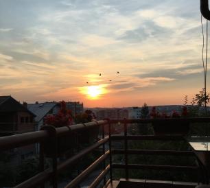 sunset balcony prishtina kosovo