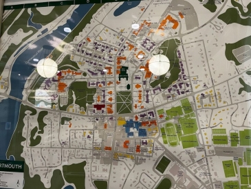 An image of a map of Dartmouth College 