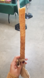 A verry tasty churro at an ice-hockey game at Thompson Arena!