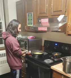Cooking in the dorm kitchens