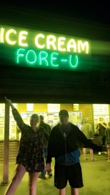 My friend Tanner and I at Ice Cream Fore-U! Ice Cream Fore-U