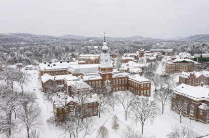 aerial view of Dartmouth College campus