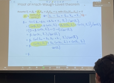 a slide from an economics class at Dartmouth