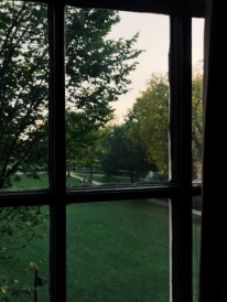 A view from a window overlooking the Green.