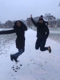 My Friend and I Having Fun in the Snow