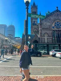 Photo of me posing on Dartmouth Street in Boston