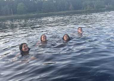 Friends swimming in the river!
