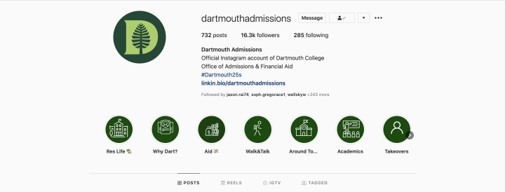 Dartmouth Admissions IG