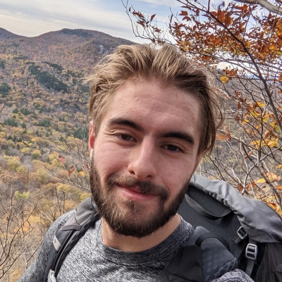 Luke hiking Holt's Ledge