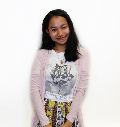 Student smiling for a portrait