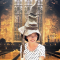 Taylor with the sorting hat frmo Harry Potter!