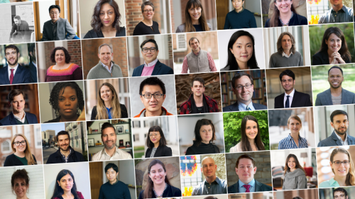 Large collage of all the new faculty at Dartmouth for 2021 