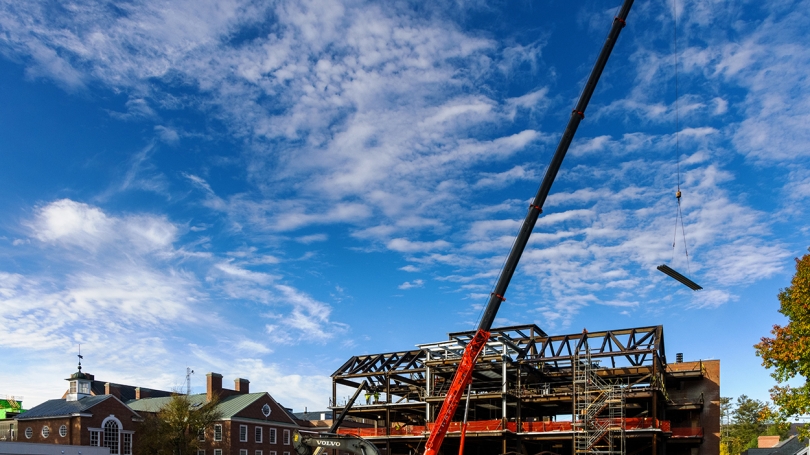 The new home of the Arthur L. Irving Institute for Energy and Society is located between the Tuck School of Business and Thayer School of Engineering, at the heart of Dartmouth's reimagined West End.