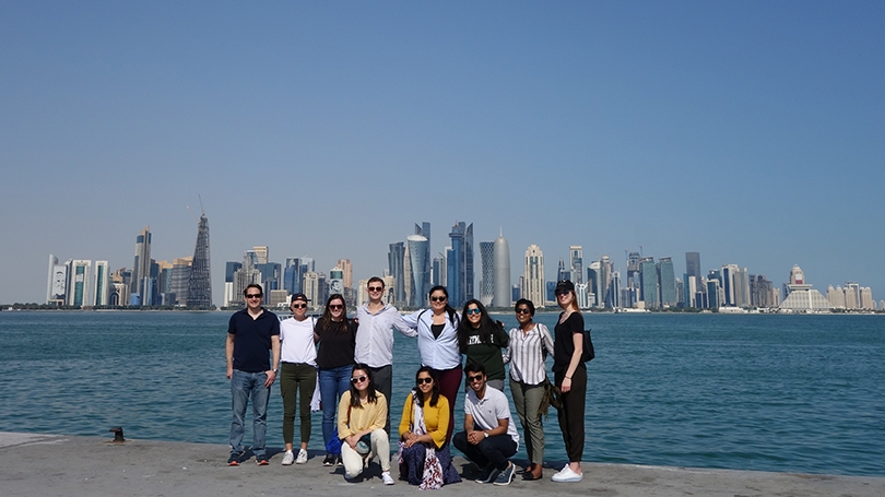 Persian Gulf across the harbor from the Qatari