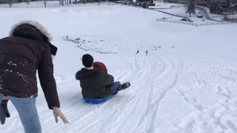 Sledding! Nick Sledding