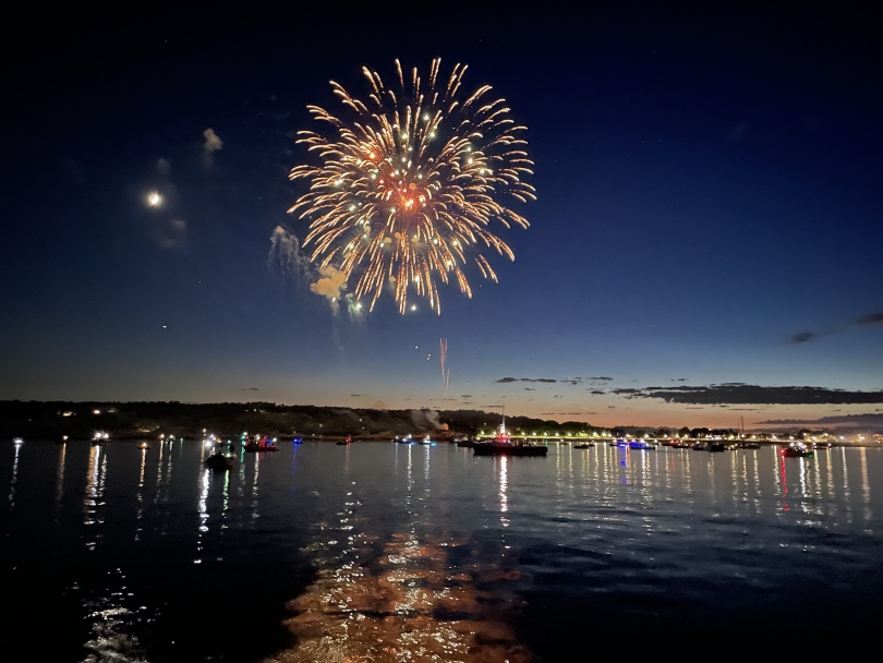 fireworks over the water