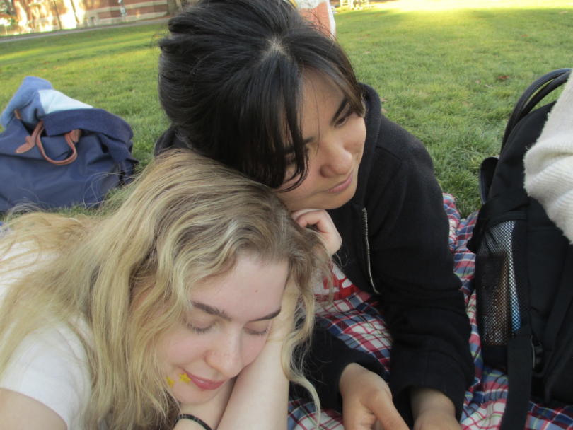 Maeve and I on the green, after seeing the most perfect puppies having a photoshoot! 
