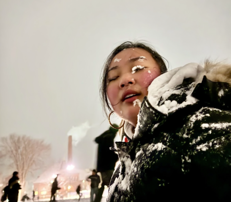 A candid photo my friend took of me after I got completely destroyed in a snowball showdown by one of my friends.