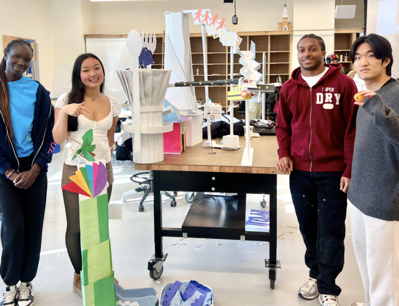 A roller coaster my group and I made for one of our projects using limited classroom materials.