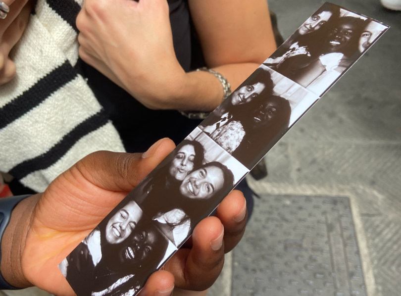 Photo of a photostrip taken at an old photo booth in Florence.