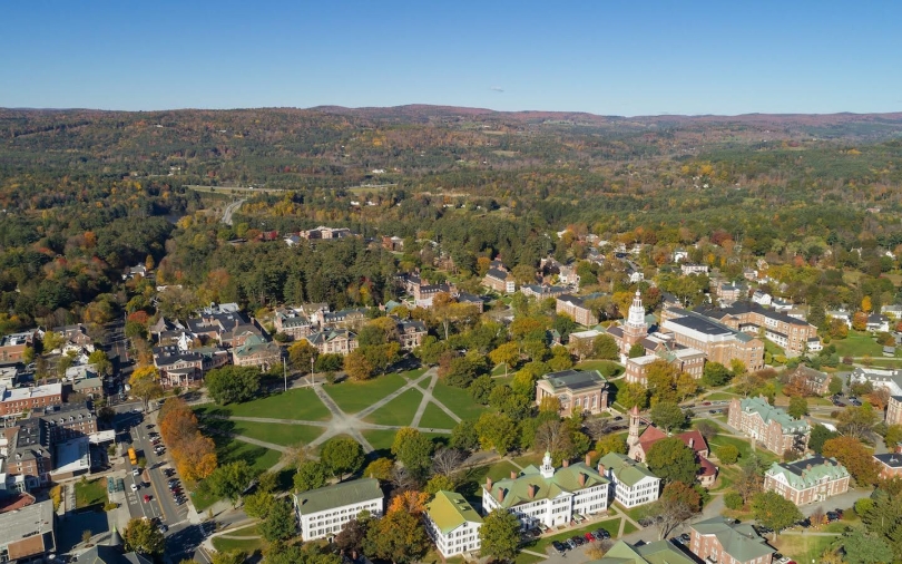 Aerial view of Dartmouth's Campus