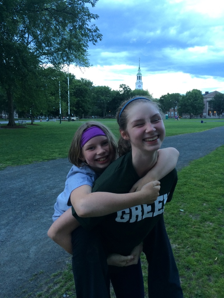 A younger Julia and Bea posing on the Green in 2015.