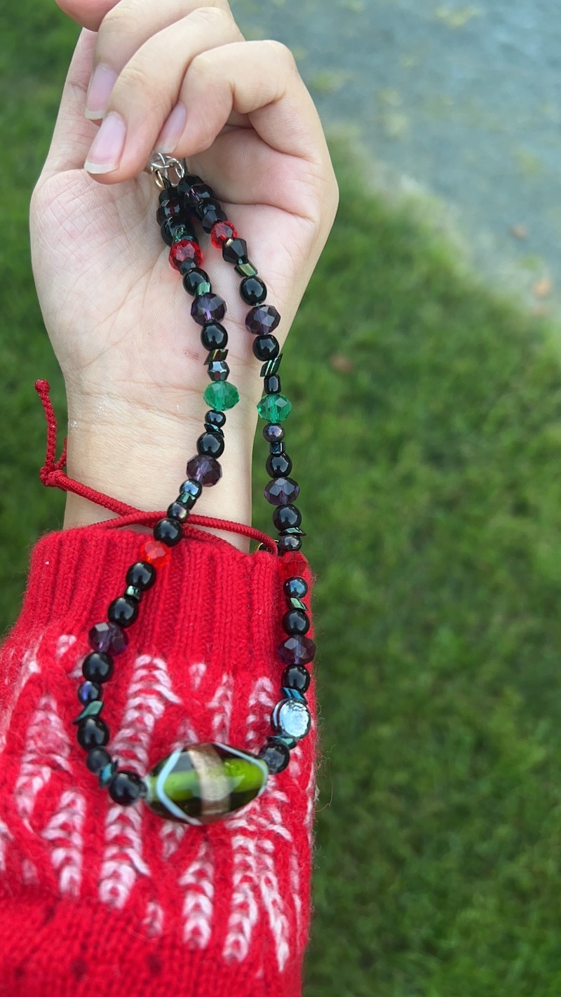 The beaded necklace I made at the workshop