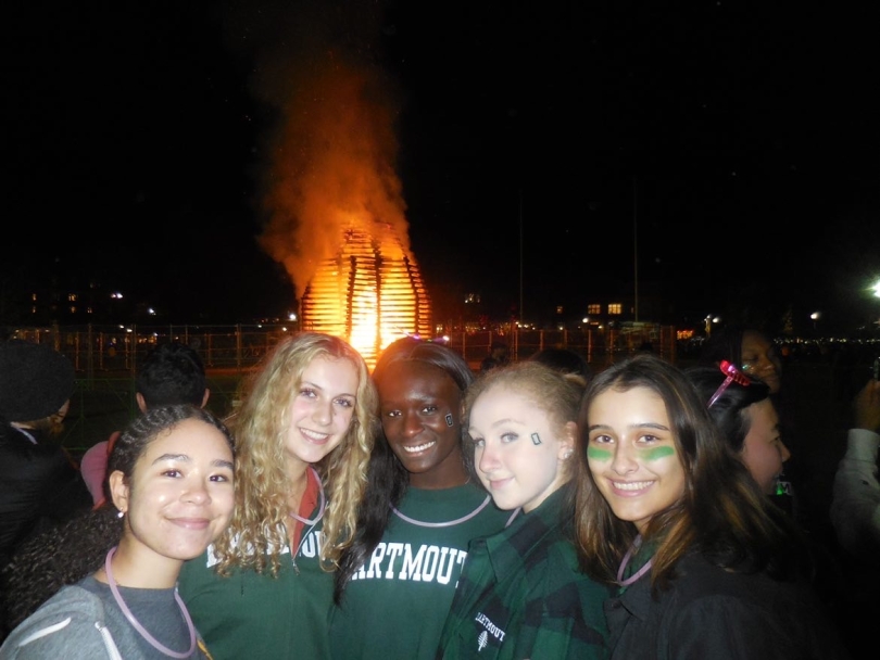 Met up with some floormates at the Homecoming bonfire!