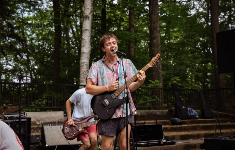 Cooper Zebrack, guitarist for the rock band Moon Unit, performing for the FestNR event. Source: Courtesy of Addison Green