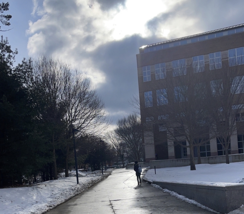 views from my morning walk to class Side of Berry Library