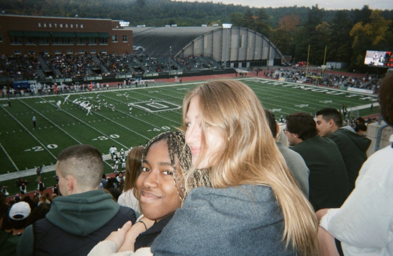 Me and my friend Milly, who I met during ISPOP two friends at a football game