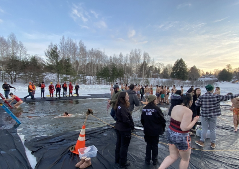 Dartmouth students at Occom Pond