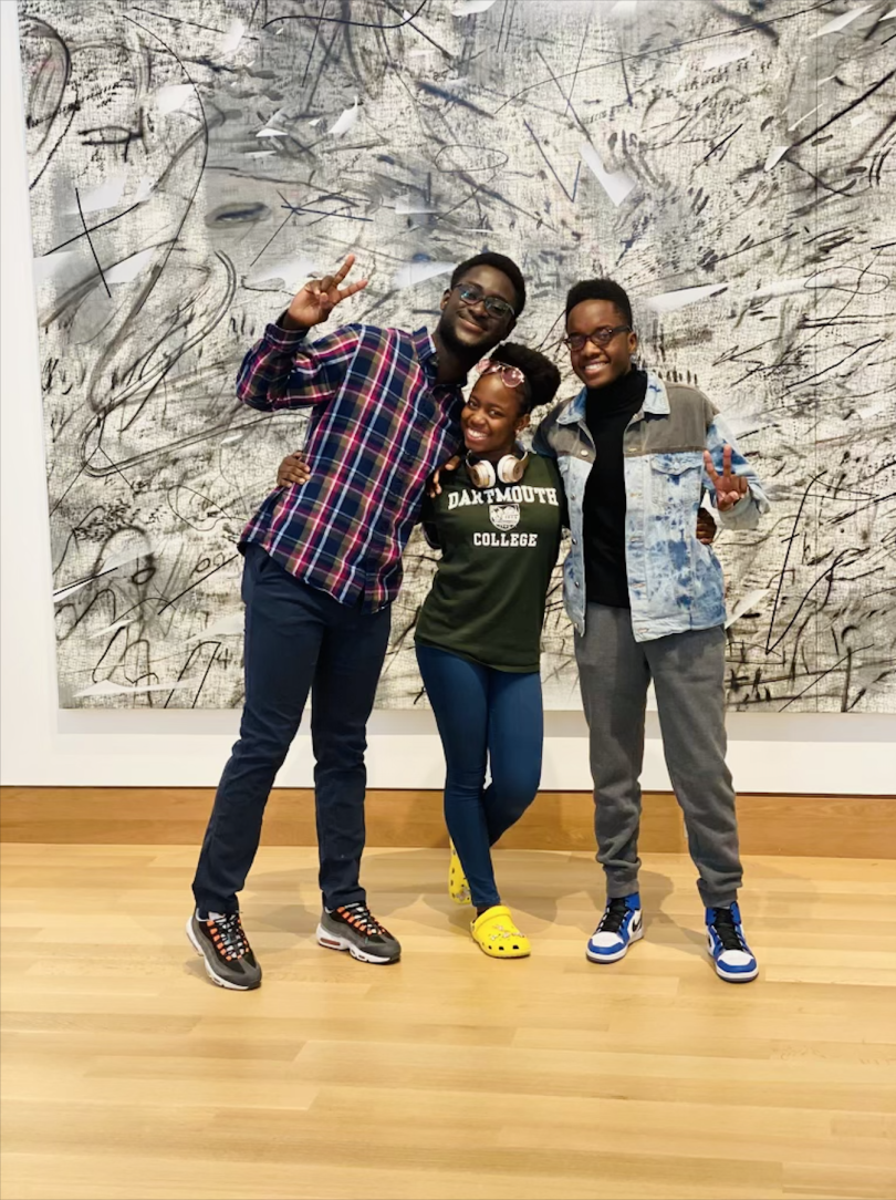 Me (right), Kwabena (left), and Francisca (middle) Hood Museum