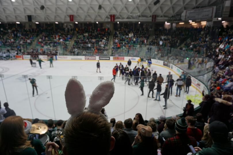 Princeton hockey game from the band's view