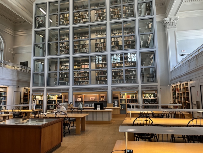 The inside of Rauner Library