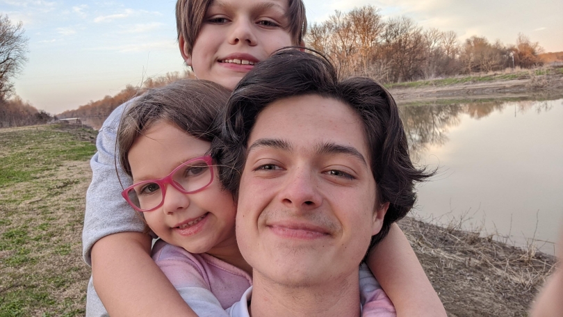 Fishing on the river with my brother and sister!