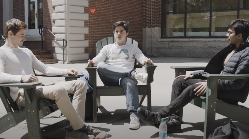 Me and a couple of friends having a chat outside of the Collis Center