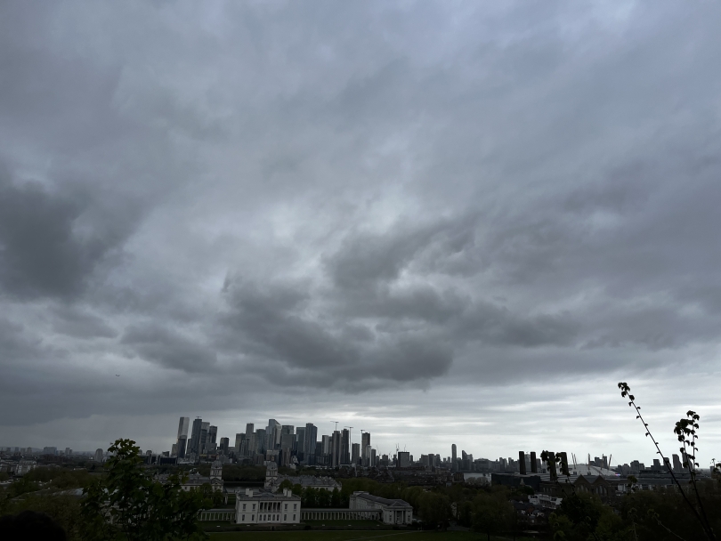 A stormy view of the London skyline