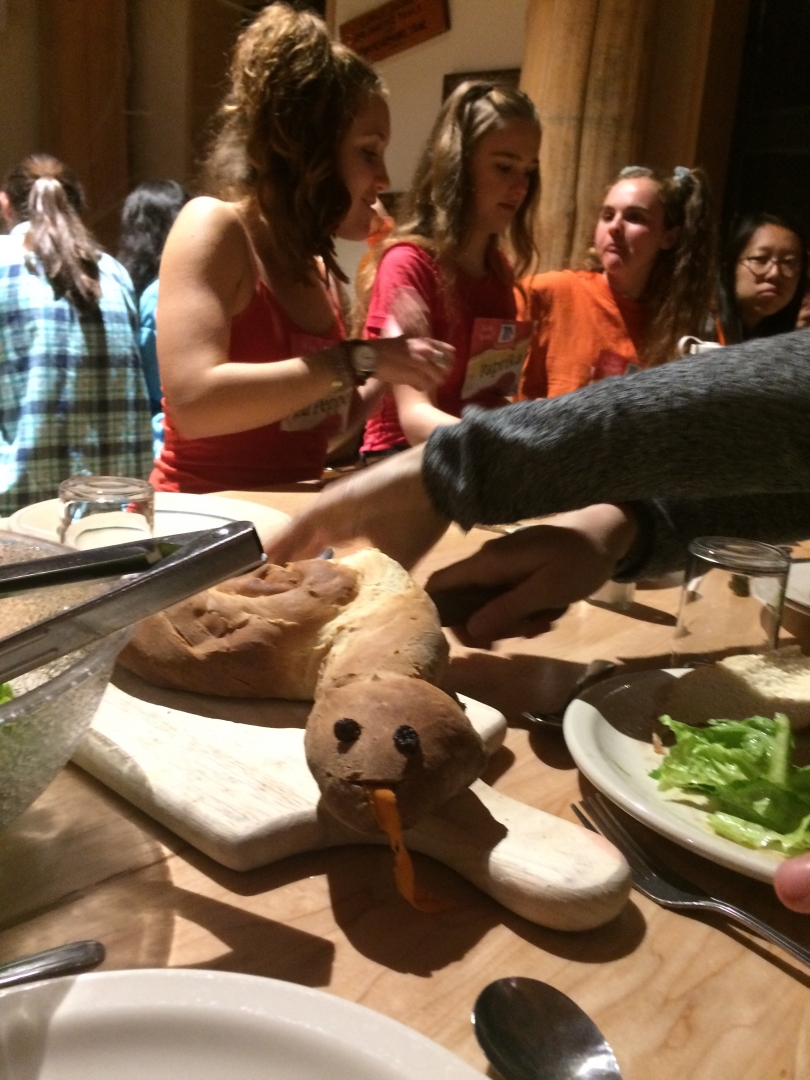 snake-shaped homemade bread