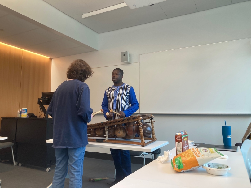 Mamadou visiting our class with his balafon