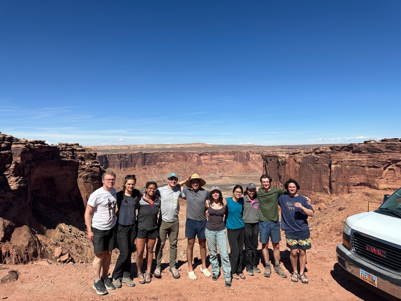 Group standing on top of canyon after our trip concluded