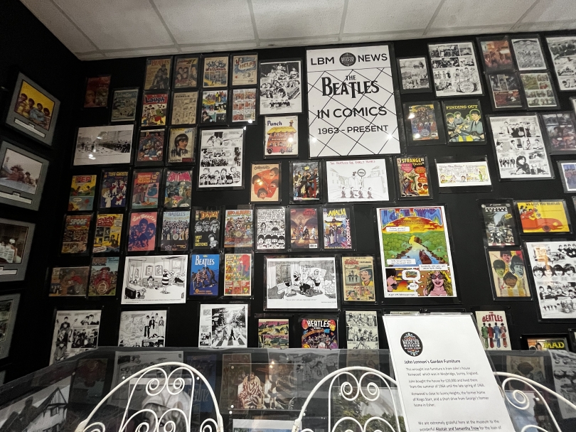 an image of the Beatles' comics wall