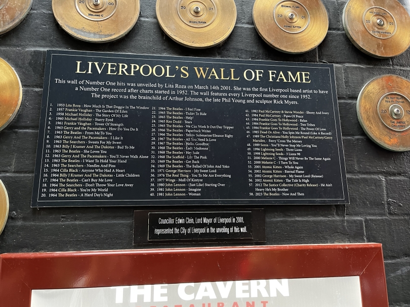 an image of the plaque of the Liverpool Hall of Fame 