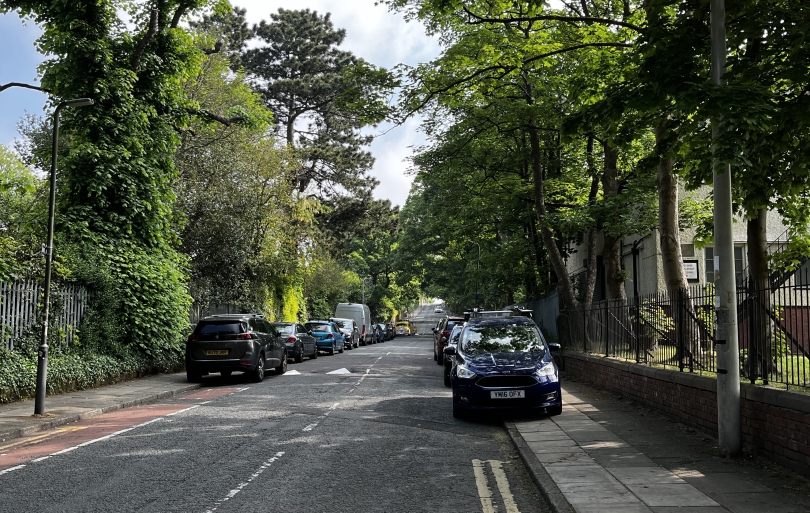 an image of Penny Lane in Liverpool, England