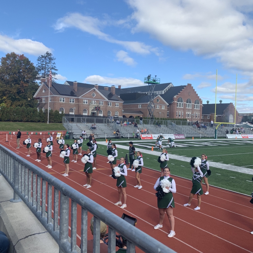 Cheerleading team at the homecoming game
