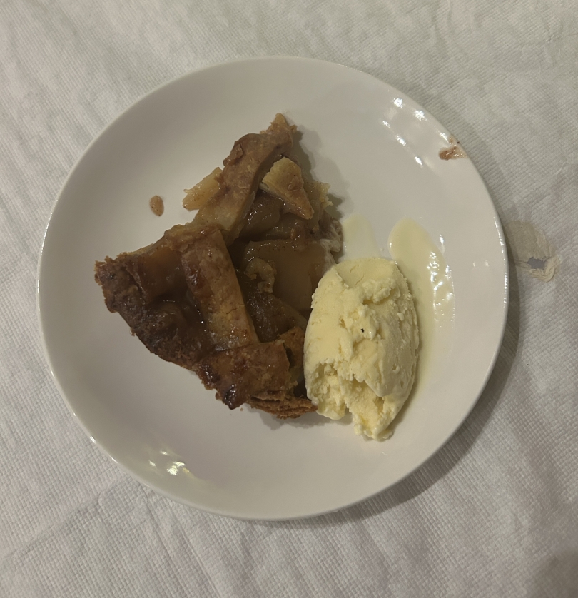 Apple Pie with a Cabot Cheddar Crust served with House-Made Maple Ice Cream