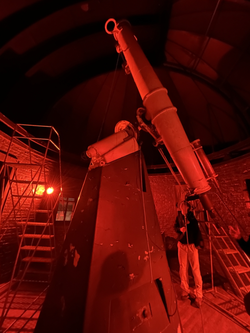 Full shot of the big telescope at Shattuck Observatory