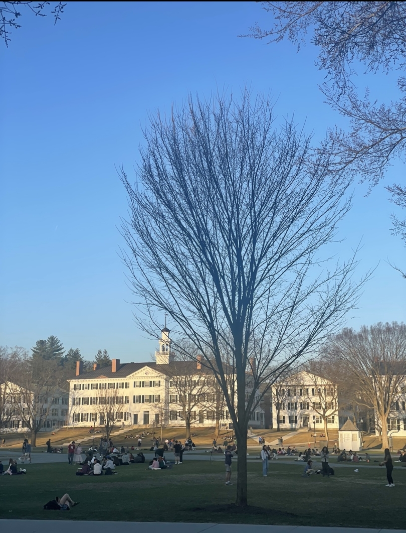 Students enjoying a Spring day on the Green