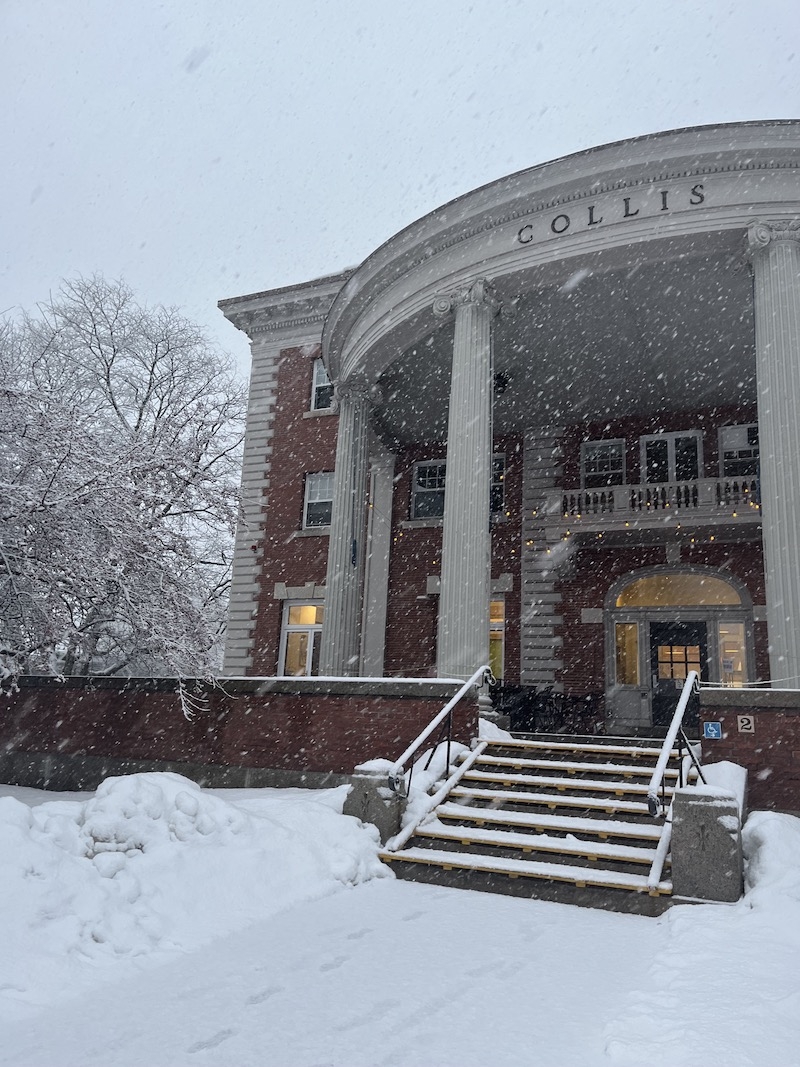 The Collis Centre at Dartmouth during snowfall